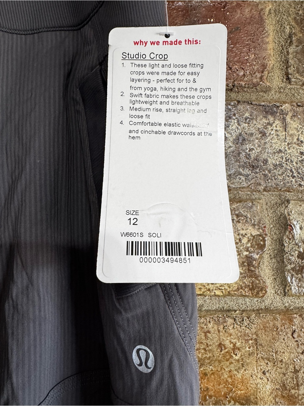 NWT Lululemon Studio dance pants cropped - Picture 2 of 4